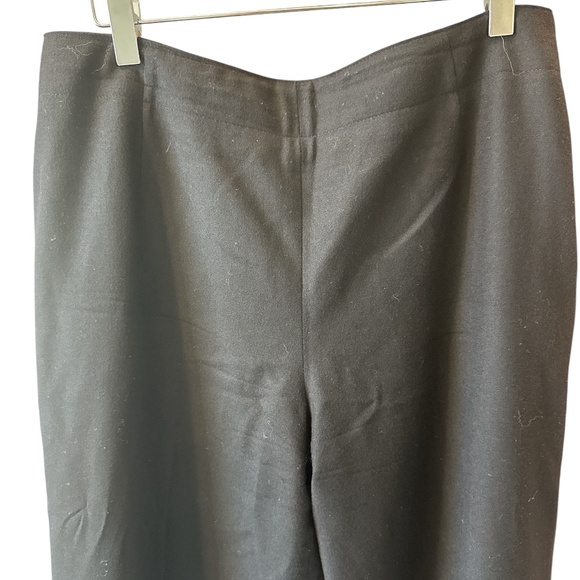 Vintage Talbots Pants 12 Wool Wide Leg Minimalist Trouser Career Classic Black - Picture 3 of 9